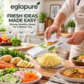 eglopure Handheld Vegetable Mandoline Slicer – Adjustable Thickness Food Slicer for Potato Chips, Salads & Cabbage Shredding (Model EMS-100)