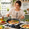 eglopure Premium Tri-Ply Stainless Steel Skillet – Scratch-Resistant Non-Stick Sauté Pan for Everyday Cooking on All Cooktops (Built to Last)