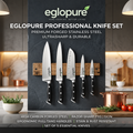 eglopure Professional 5-Piece Kitchen Knife Set – Forged High-Carbon Stainless Steel Chef Knives with Ergonomic Full-Tang Triple-Rivet Handles