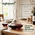 eglopure Wine Decanter and Carafe – 100% Lead-Free Crystal Glass Red Wine Aerator with Slanted Drip-Proof Pouring Spout for Wine Lovers