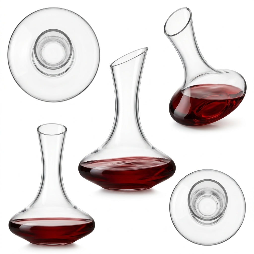 eglopure Wine Decanter and Carafe – 100% Lead-Free Crystal Glass Red Wine Aerator with Slanted Drip-Proof Pouring Spout for Wine Lovers
